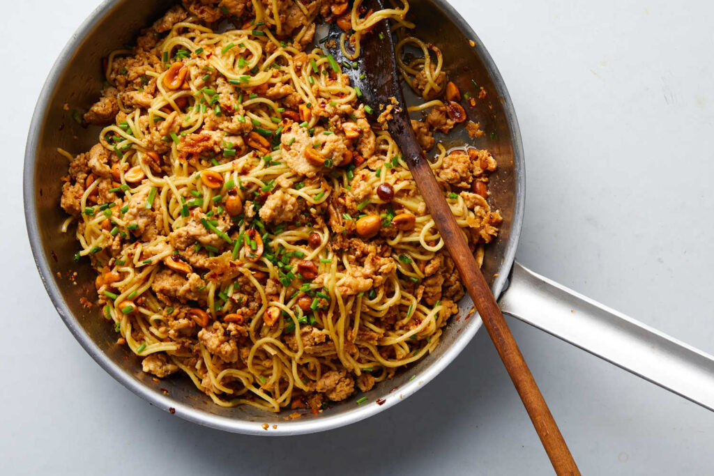 Classic sesame noodles with chicken