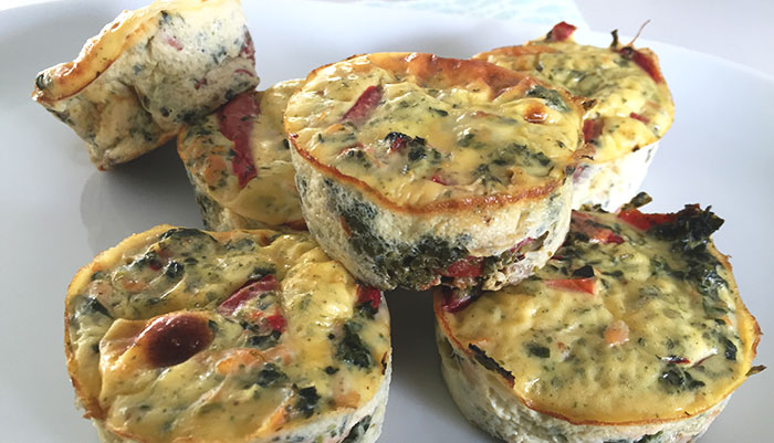 Spinach And Whole Smoked Salmon Egg Muffins