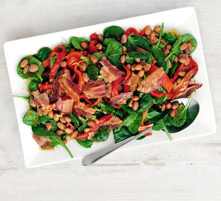 Spinach, Bacon, And White Bean Salad