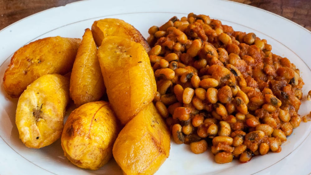 Fried Plantains And Beans